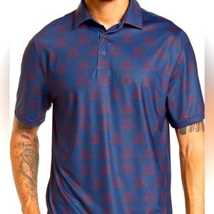 Sosik Mens skull and golf club crossbones golf polo Sz SM